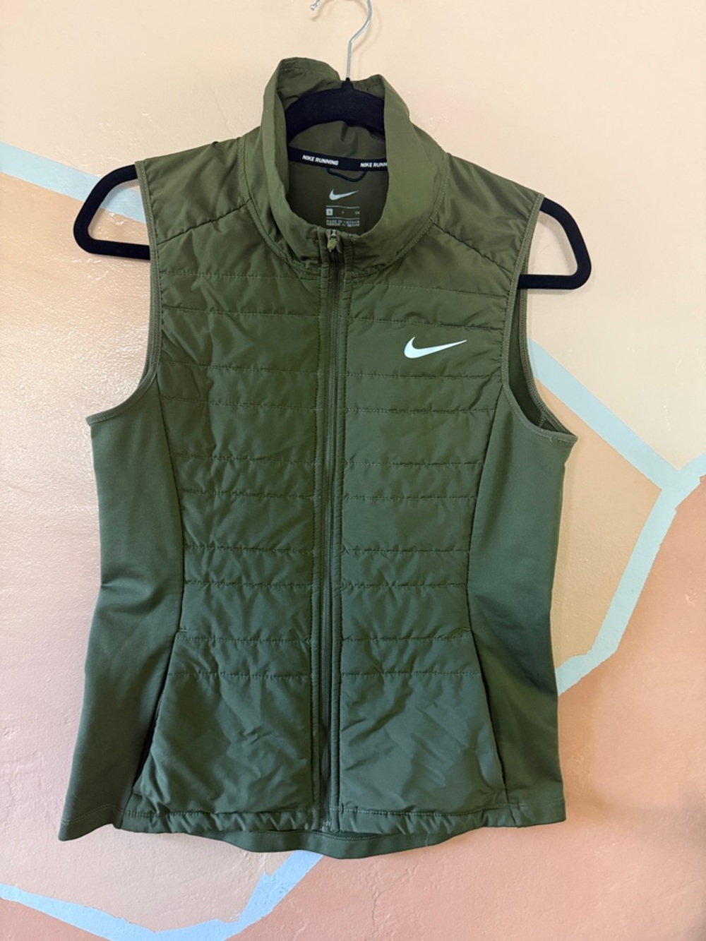 Nike Running Olive Green Performance Sleeveless Vest
